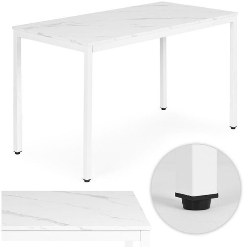 Modern Home stol za kuhinju i blagovaonicu za 4&ndash;5 osoba / računalni stol 120 &times; 60 cm &ndash; bijeli mramor Cijene