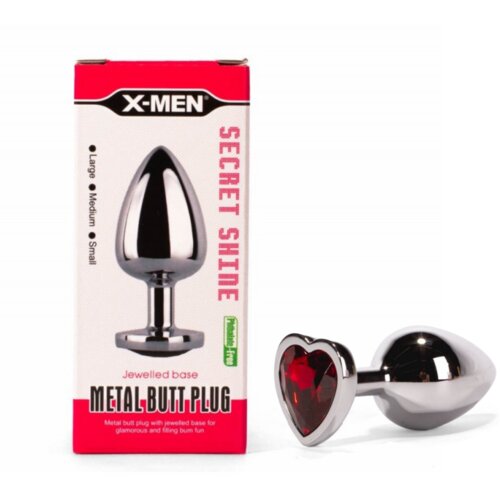 X-Men Analni Čep Secret Shine Heart Red (s) Cene