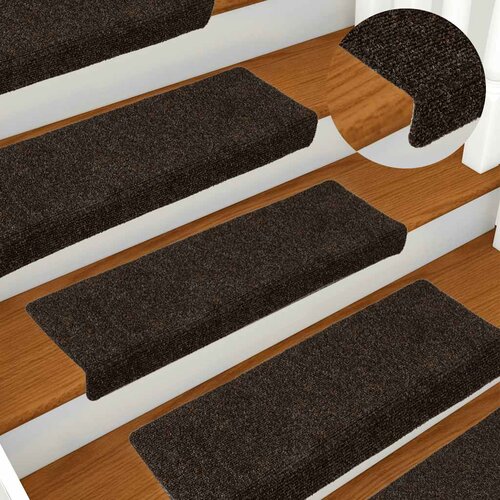  Prostirke za stepenice samoljepljive 15 kom 65x21x4 cm tamnosmeđe pravokutne rubove Cene