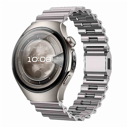 INF Združljiv s Huawei Watch 5/GT6/GT5/Pro/4, Samsung: Kovinski pa&scaron;ček z magnetno zaponko Ocean 22 mm Titanium, (5000116465) Cene