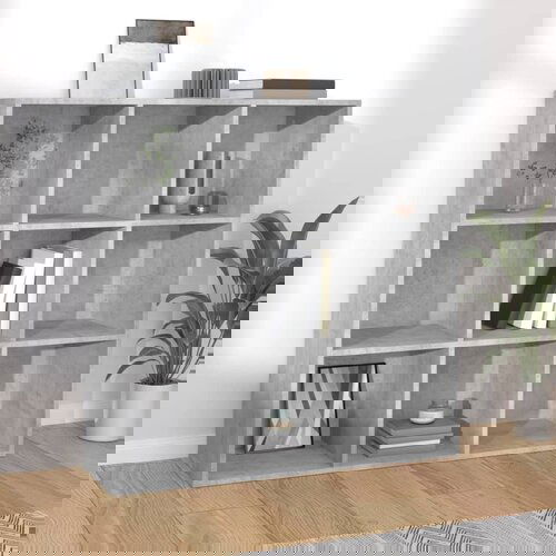 VidaXL Ormarić za knjige siva boja betona 98 x 30 x 98 cm od iverice Slike