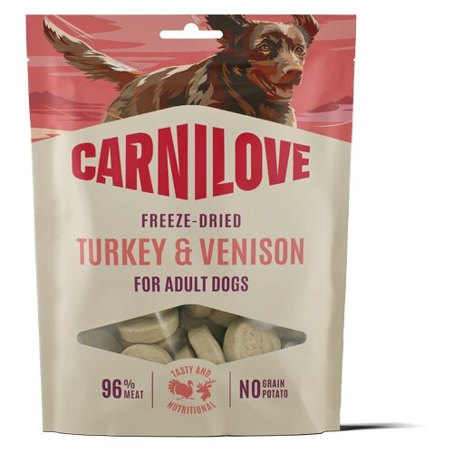 Carnilove Dog Freeze-Dried pribolj&scaron;ki, puran in divjačina - 60 g Cene