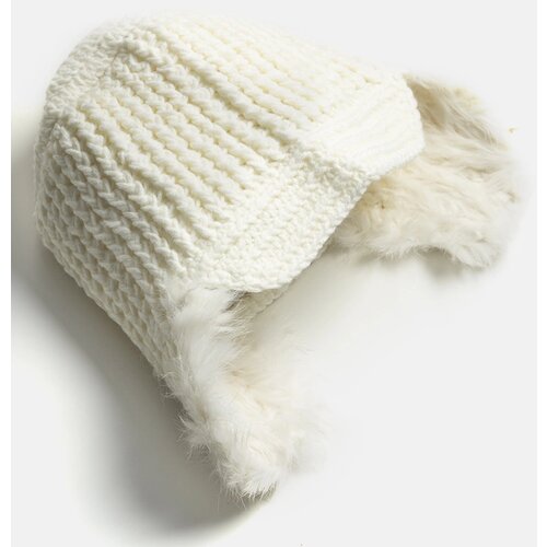 Gemre White hat with ear flaps Zora Cene