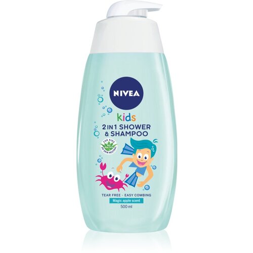 Nivea kids 2in1 shower & shampoo magic apple scent nježni &scaron;ampon i gel za tu&scaron;iranje 2u1 500 ml za djecu Cijene