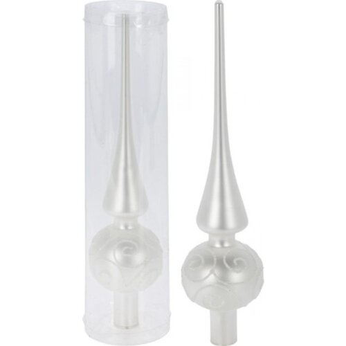  Novogodišnji vrh za jelku srebrni 25cm Cene