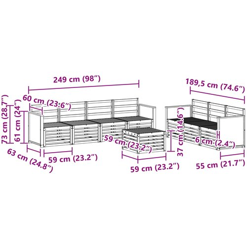  Setovi sofa 8 kom. Čvrsto drvo akacije Slike
