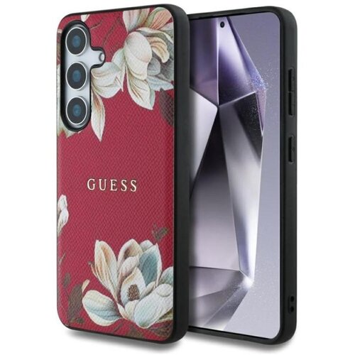 Guess Silikonski ovitek GUES za Samsung Galaxy S25 5G, MagSafe, Printed Flower Slike
