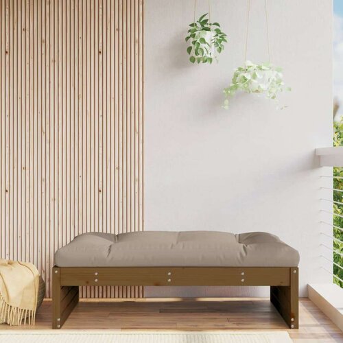 Vrtni stolček za noge medeno rjav 120x80 cm trdna borovina Slike