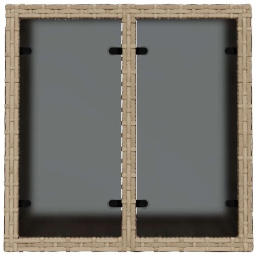 VidaXL vrtni stol sa staklenom pločom bež 55x55x37 cm od poliratana Slike