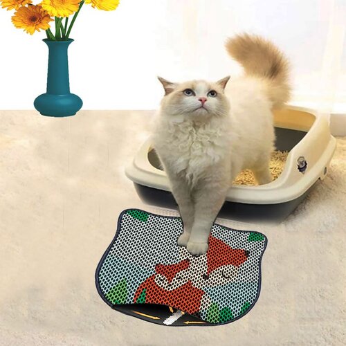 WALLXPERT Kdkafa0097 Multicolor Cat Litter Mat Cene