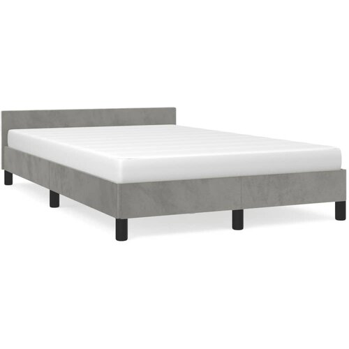 VidaXL Posteljni okvir z vzglavjem svetlo siv 120x190 cm žamet Slike