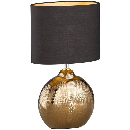 Fischer & Honsel Crna/u brončanoj boji stolna lampa keramička s tekstilnim sjenilom (visina 39 cm) Foro – Cijene