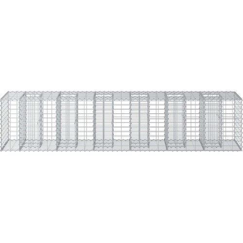  Gabionski uzdignuti krevet 2 pcs Srebrno 260 x 60 x 55 cm Slike