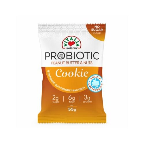 Vitalia keks probiotic peanut butter&nuts 55G Slike