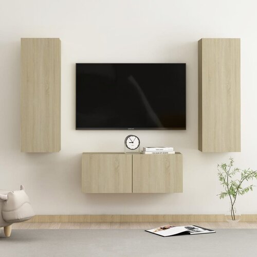vidaXL 3-dijelni set TV ormarića boja hrasta sonome od iverice Cene