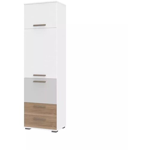 Jela VITRINA ARC F5 (VE BARV)-Bela mat lak/perla siva mat lak/pacifik oreh Slike