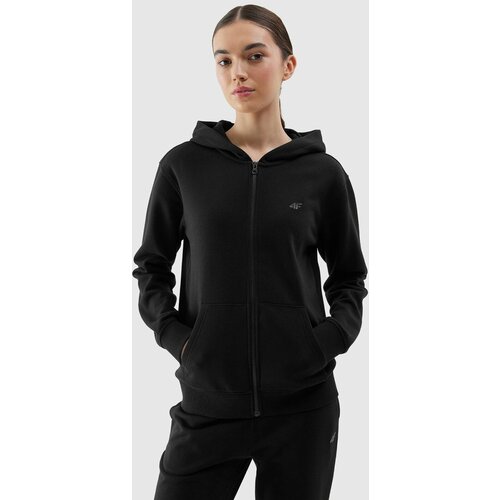 4f Women's Sweatshirt Zipped Hoodie - Black Slike