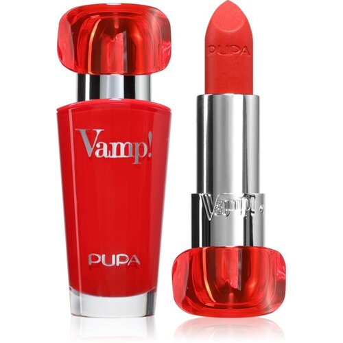 PUPA Milano Vamp! Luminous Lipstick &amp;scaron;minka za polne ustnice odtenek 304 Red Flame 3.5 g Slike