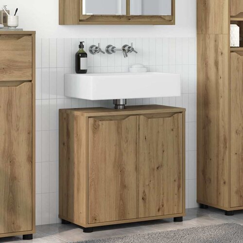 vidaXL Kabinet za umivalnik v kopalnici Umetni hrast 60 x 30 x 60 cm Cene