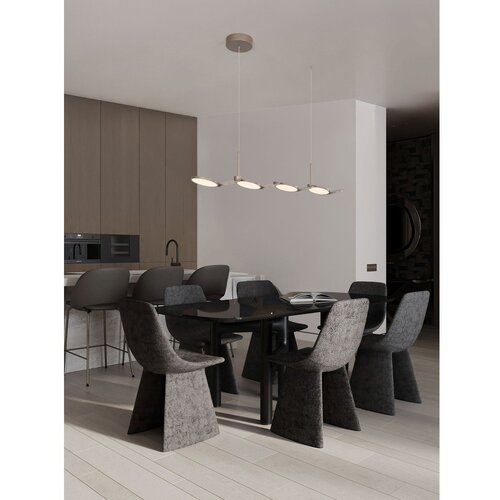 Nova Luce Aluminijasta LED zatemnitvena viseča svetilka v mat zlati barvi Vea &amp;ndash; Slike