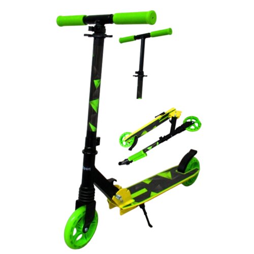 Dječji veliki romobil H10 zeleno-crni sklopivi kotači 145 mm Cene