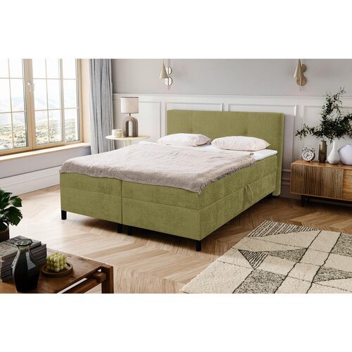 MID.YOU POSTELJA Z VZMETNICO 180 cm x 200 cm , les, tekstil zelena Cene