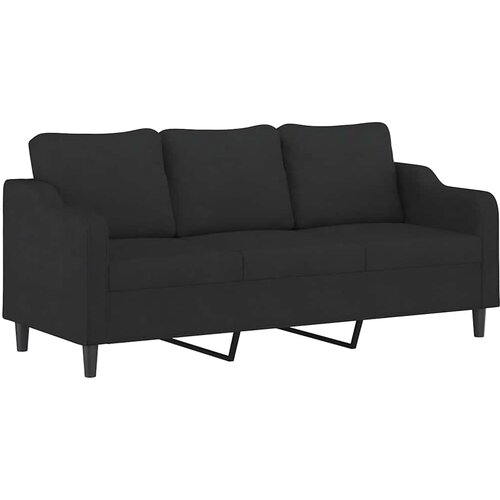  3-dijelni set sofa s jastucima crni od tkanine Slike