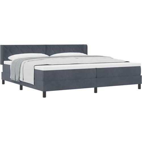 VidaXL Tapecirani krevet s madracem tamno siva 200x200 cm bar&amp;scaron;un Slike