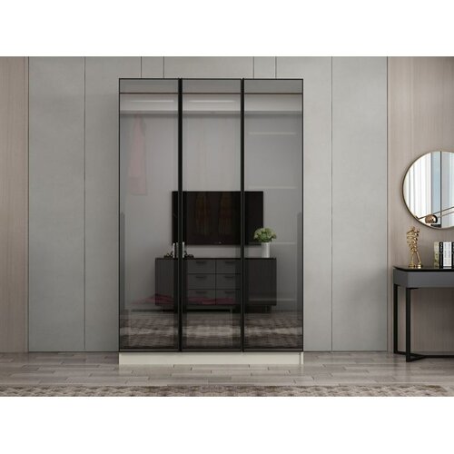 Hanah home ormar sa reflektujućim staklom Nisa 20657, 135 cm, peščar Cene