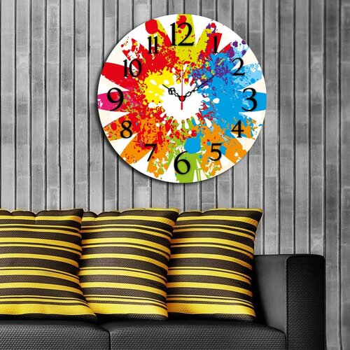 Wallity Ms-05 multicolor decorative mdf clock Cene