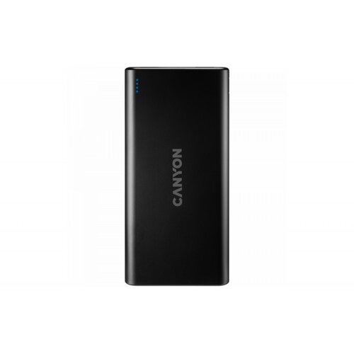 Canyon PB-106 Power bank 10000mAh Li-poly battery, Input 5V/2A, Output 5V/2.1A(Max), USB cable length 0.3m, 140*68*16mm, 0.24Kg, Black Cene