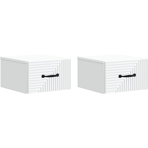  Noćni ormarić za montažu na zid 2 pcs Bijela 34,5 x 33 x 20 cm Cene