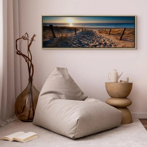  Slika - Sunset Path 90x30 U prirodnom drvenom okviru Slike