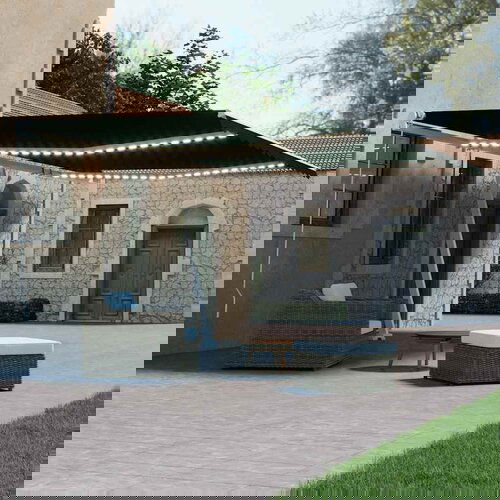 vidaXL Avtomatska tenda LED + senzor 600x300 cm antracitna Cene