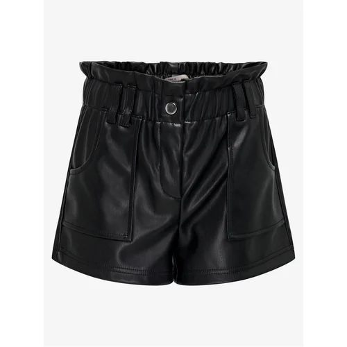 Only Black faux leather shorts Stephanie - girls