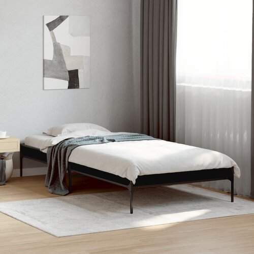  Okvir za krevet crni 100x200 cm konstruirano drvo i metal Cene
