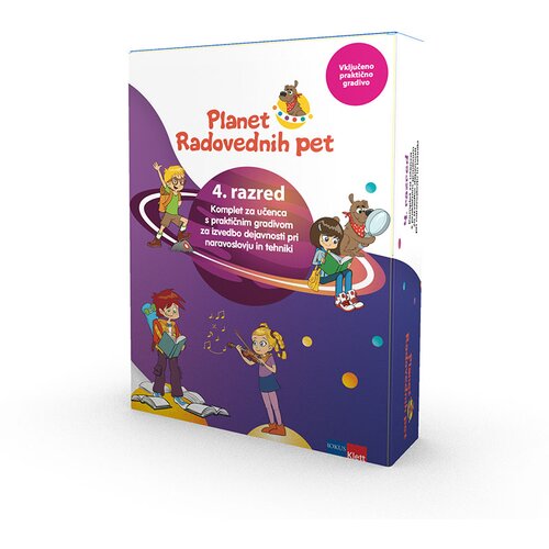 Planet RADOVEDNIH PET 4, komplet štirih samostojnih delovnih zvezkov (SLO, MAT, NIT, DRU) in prakti Cene