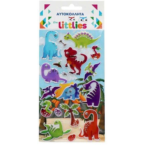 Luna The Littlies: Dinozavri vzorci 3D puhasti nalepke, komplet 10x22 cm Slike