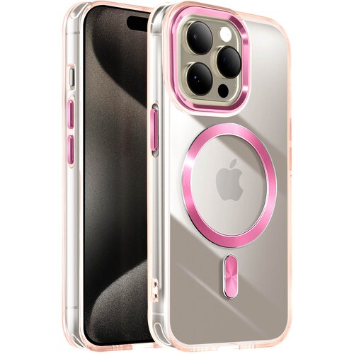 AVIZAR Ohišje MagSafe za iPhone 15 Pro Crystal Color Back, Šampanjec roza, (5000014079) Cene