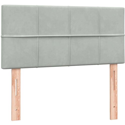 Box Spring krevet s madracem svijetlo sivi 80x220 cm samt Slike