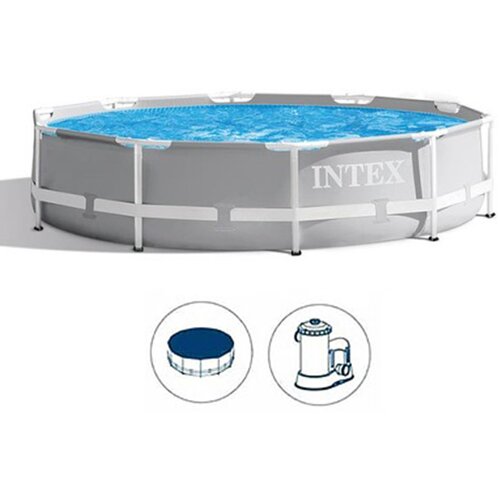 Intex porodični bazen za dvorište sa pumpom i prekrivačem 305x76cm prism frame 26702NP/28030 Slike