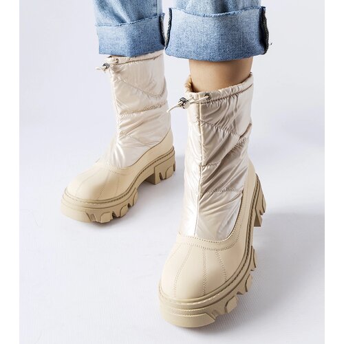Gemre Beige snow boots with a drawstring Cendrillon Slike
