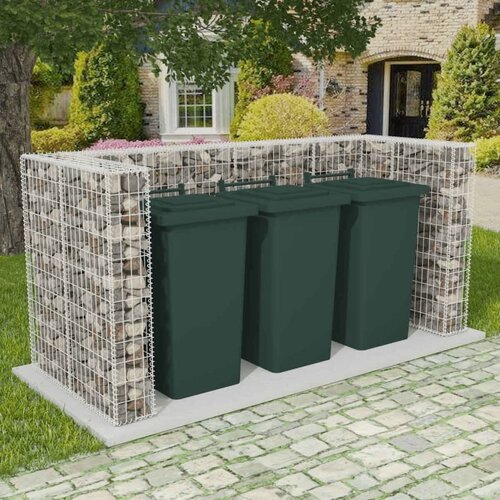  Gabionska trojna ograda za koš za smeti jeklo 250x100x120 cm Cene