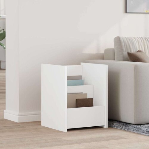  Bocni stol s policom Bijelo 35 x 35 x 45 cm Konstruirano drvo Slike