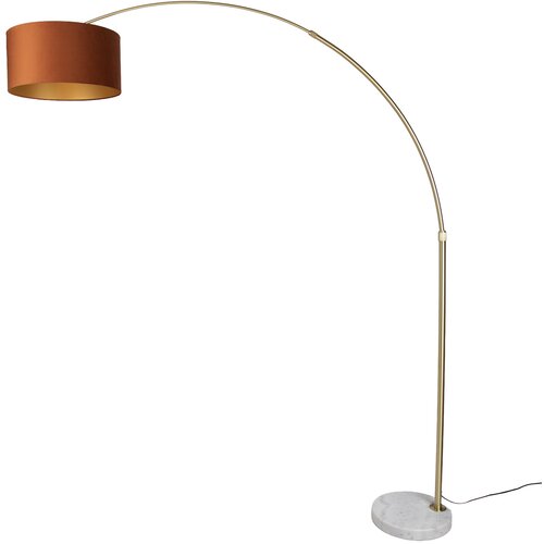 QAZQA Vloerlamp staal met oranje kap met gouden binnenkant 50cm - XXL Cene
