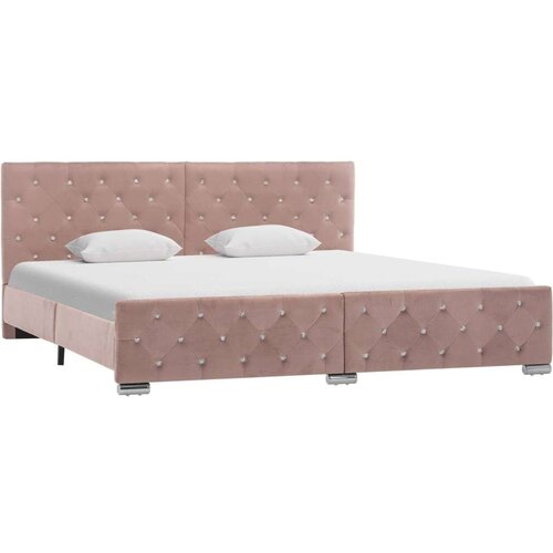  Posteljni okvir roza žamet 180x200 cm, (20794933) Slike