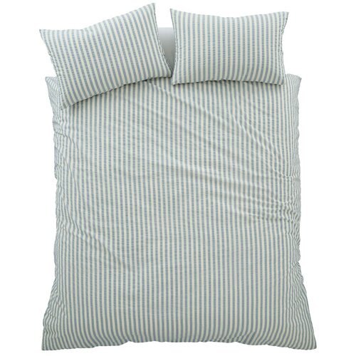 Pineapple Elephant Modra enojna posteljnina 135x200 cm Cotton Rich Woven Stripe &ndash; Cene