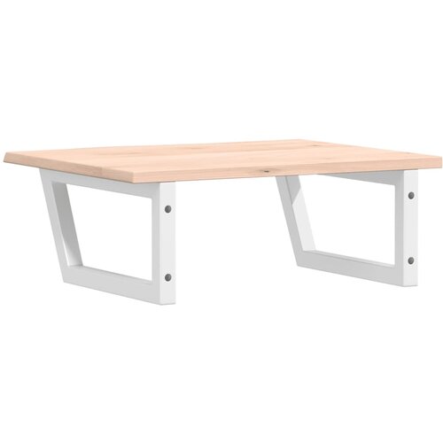 Zidna polica za umivaonik od čelika i masivne hrastovine Smeđa 60 x 50 x 2 cm Slike