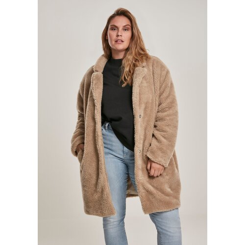 Urban Classics Women's Oversized Sherpa Coat Sand Slike