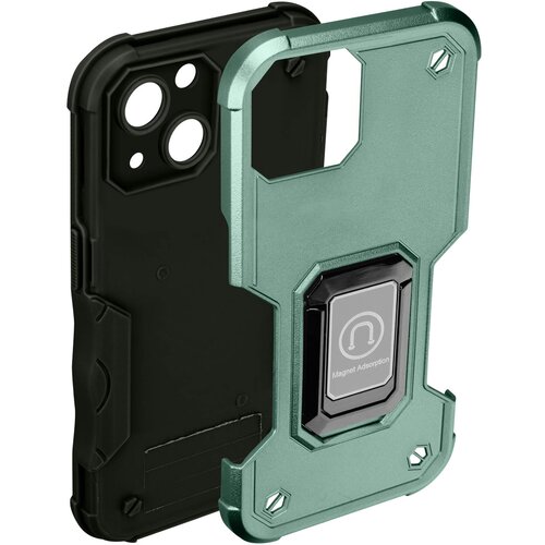 AVIZAR Ovitek za iPhone 14, odporen na udarce, iz dveh materialov, nedrsec in magnetni podporni obroc - zelen, (20714705) Cene